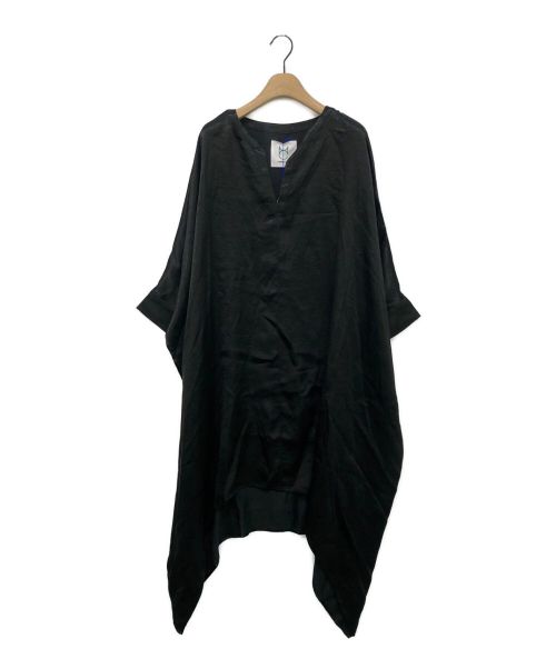 HeRIN.CYE（ヘリンドットサイ）HeRIN.CYE (ヘリンドットサイ) Satin poncho OP ブラック サイズ:FREEの古着・服飾アイテム