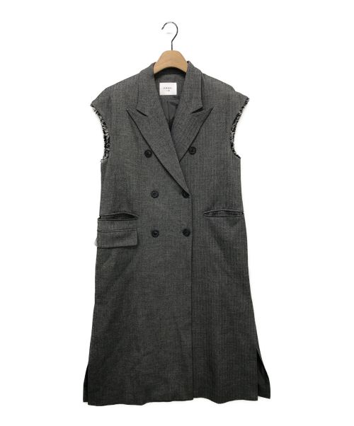 Ameri（アメリ）AMERI (アメリ) HERRINGBONE LONG JACKET VEST グレー サイズ:Fの古着・服飾アイテム