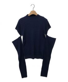 RANDEBOO（ランデブー）の古着「Charm cut cable knit」｜ネイビー