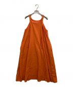 UNGRIDアングリッド）の古着「リネン混ショルダーデザインキャミワンピース」｜オレンジ