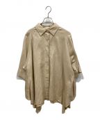 CLANEクラネ）の古着「BACK FRILL OVER SHIRT」｜ベージュ