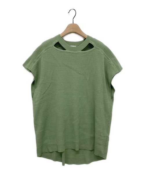 MANOF（マノフ）MANOF (マノフ) DECOLLETE OPEN KNIT TOPS ミント サイズ:Fの古着・服飾アイテム