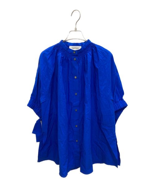 ENFOLD（エンフォルド）ENFOLD (エンフォルド) GATHER-SLEEVE BLOUSE ブルー サイズ:38の古着・服飾アイテム