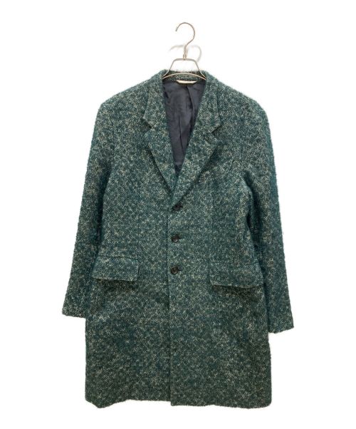 Paul Smith COLLECTION（ポールスミス コレクション）Paul Smith COLLECTION (ポールスミス コレクション) FANCY TWEED CHESTER COAT　チェスターコート　ジャガード　ロング グリーン サイズ:Lの古着・服飾アイテム