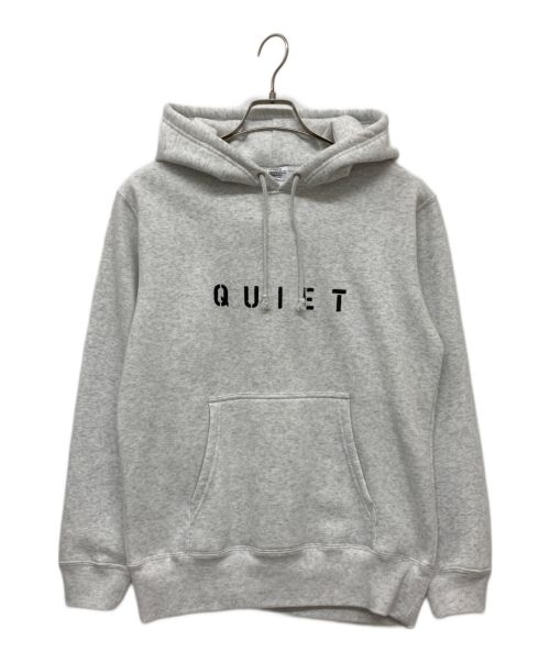 POET MEETS DUBWISE（ポエットミーツダブワイズ）POET MEETS DUBWISE (ポエットミーツダブワイズ) Quiet Hoodie ライトグレー サイズ:Mの古着・服飾アイテム