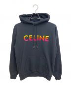 CELINEセリーヌ）の古着「グラデーションCELINEプリント ルーズフィットフーディー」｜ブラック