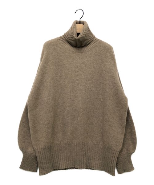 WHYTO（ホワイト）WHYTO (ホワイト) Long turtle knit ベージュブラウン サイズ:38の古着・服飾アイテム