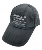 BALENCIAGAバレンシアガ）の古着「Coutureアートワーク刺繍キャップ」｜ブラック