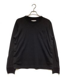 sacai（サカイ）の古着「バッファローチェック ロングTシャツ」｜ブラック