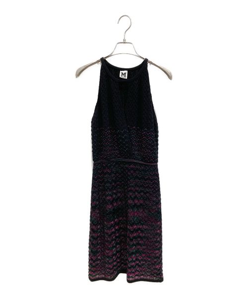 m missoni（エムミッソーニ）m missoni (エムミッソーニ) ニットワンピース ブラック サイズ:38 未使用品の古着・服飾アイテム