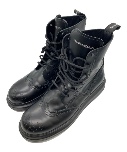 ALEXANDER McQUEEN（アレキサンダーマックイーン）ALEXANDER McQUEEN (アレキサンダーマックイーン) ハイブリッド レースアップブーツ ブラック サイズ:42の古着・服飾アイテム