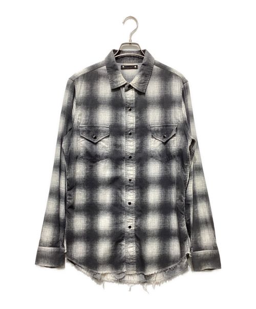 MINEDENIM（マインデニム）MINEDENIM (マインデニム) Smoky Ombre Check Western SH グレー×ホワイト サイズ:3の古着・服飾アイテム