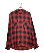 MINEDENIM×CDLマインデニム×シーディーエル）の古着「Rayon Ombre Check loose Work SH」｜レッド×ブラック