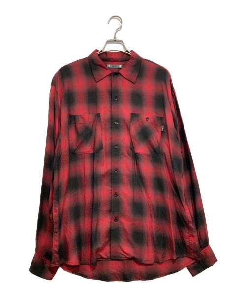 MINEDENIM（マインデニム）MINEDENIM (マインデニム) CDL (シーディーエル) Rayon Ombre Check loose Work SH レッド×ブラック サイズ:2の古着・服飾アイテム