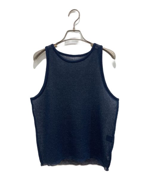 6(ROKU) BEAUTY&YOUTH（ロク ビューティーアンドユース）6(ROKU) BEAUTY&YOUTH (ロク ビューティーアンドユース) SHEER WAFFLE KNIT VEST ネイビー サイズ:Freeの古着・服飾アイテム