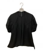 ENFOLDエンフォルド）の古着「DRAPE SLEEVE T-SHIRT ドレープ スリーブ Tシャツ」｜ブラック