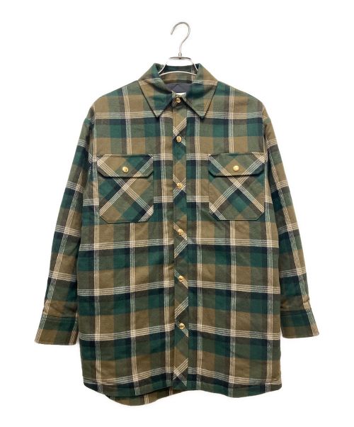 CELINE（セリーヌ）CELINE (セリーヌ) OVERSHIRT IN CHECKED COTTON グリーン サイズ:34 未使用品の古着・服飾アイテム