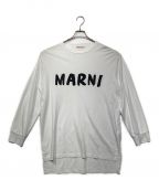 MARNIマルニ）の古着「ロゴ入り オーガニックジャージーロングTシャツ」｜ホワイト