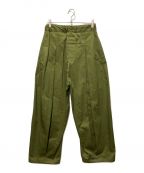 SAGE NATIONセイジ ネーション）の古着「BOX PLEAT TROUSERS」｜オリーブ