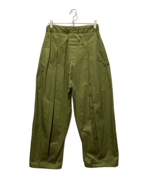 SAGE NATION（セイジ ネーション）SAGE NATION (セイジ ネーション) BOX PLEAT TROUSERS オリーブ サイズ:S/Mの古着・服飾アイテム