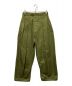 SAGE NATION（セイジ ネーション）の古着「BOX PLEAT TROUSERS」｜オリーブ