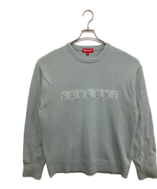 SUPREME（シュプリーム）Supreme (シュプリーム) Embossed Sweater スカイブルー サイズ:Mの古着・服飾アイテム