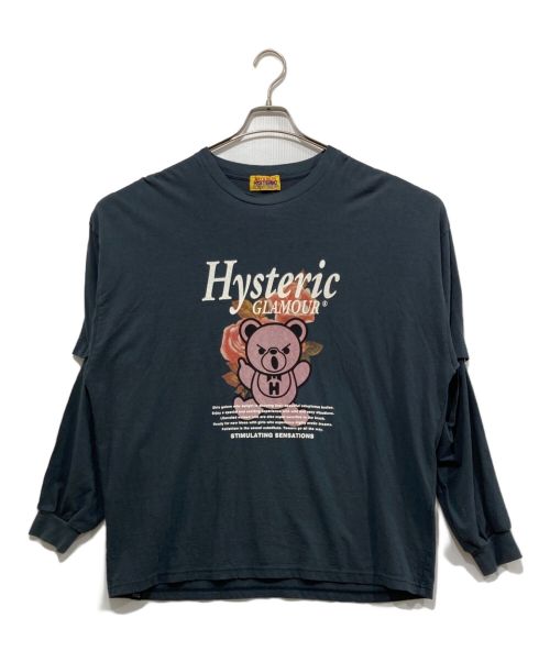 Hysteric Glamour（ヒステリックグラマー）Hysteric Glamour (ヒステリックグラマー) ROSE BEAR オーバーサイズTシャツ ダークグレー サイズ:FREEの古着・服飾アイテム