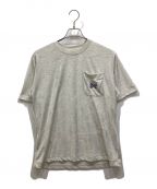 Needlesニードルズ）の古着「S/S Papillon Emb. Pocket Tee - R/Pe Velour」｜ライトグレー