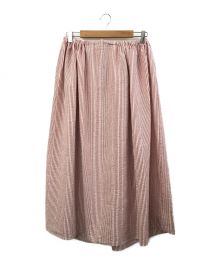 MEYAME（メヤメ）の古着「STRIPED LONG SKIRT」｜レッド