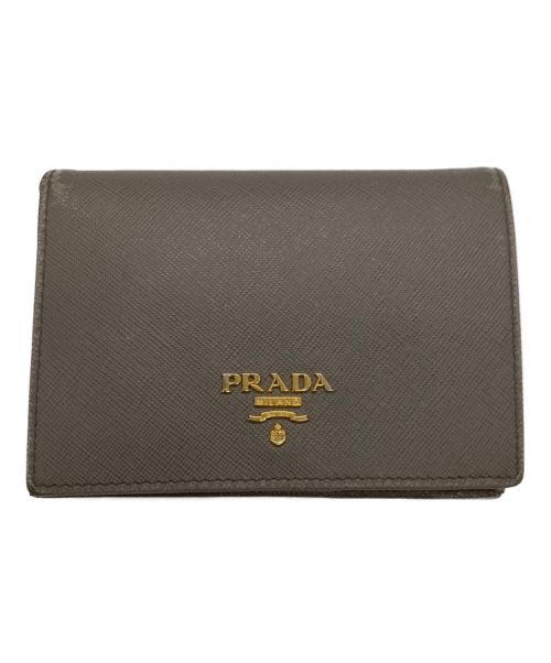 PRADA（プラダ）PRADA (プラダ) 2つ折り財布 グレーの古着・服飾アイテム