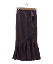 HER LIP TO（ハーリップトゥ）の古着「Mermaid Linen Ruffled Skirt」｜ブラウン