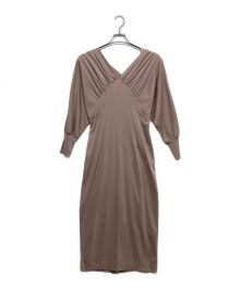 HER LIP TO（ハーリップトゥ）の古着「cache-coeur jersey midi dress」｜モカ