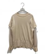 HYKEハイク）の古着「CREW NECK SWEATER WITH SHEER SLEEVES」｜ベージュ