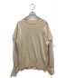 HYKE（ハイク）の古着「CREW NECK SWEATER WITH SHEER SLEEVES」｜ベージュ