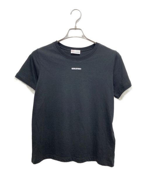 RED VALENTINO（レッドヴァレンティノ）RED VALENTINO (レッドヴァレンティノ) ロゴTシャツ ブラック サイズ:XSの古着・服飾アイテム