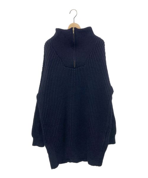 oldderby Knitwear（オールドダービーニットウェア）Oldderby Knitwear (オールドダービーニットウェア) リブジップファネルネックニット ネイビー サイズ:-の古着・服飾アイテム