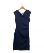 DIANE VON FURSTENBERGダイアンフォンファステンバーグ）の古着「Cap Slv Ruched Jersey Dress」｜ブルー