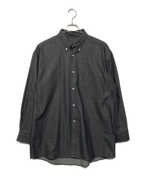 INTERIM（インテリム）INTERIM (インテリム) 90'S FIT UK LIGHT DENIM BUTTON DOWN SHIRT ブラック サイズ:4の古着・服飾アイテム