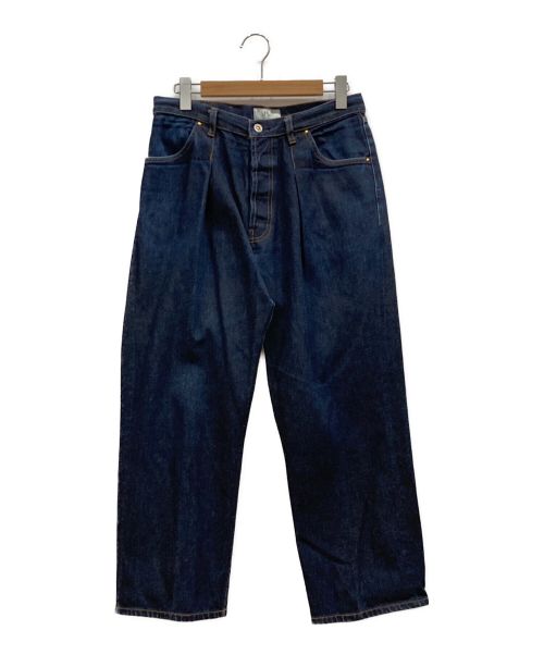 HERILL（ヘリル）HERILL (ヘリル) CASHMERE DENIM TACK 4PK　20-030-HL-8040-3　タック　デニムパンツ インディゴ サイズ:2の古着・服飾アイテム