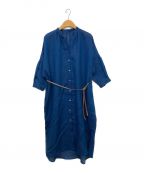 Gabardine K.Tギャバシンケーティー）の古着「竹シャンブレー ロングシャツ」｜ブルー