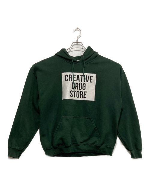 creative drug store（クリエイティヴドラッグストア）creative drug store (クリエイティヴドラッグストア) プルオーバーパーカー グリーン サイズ:Lの古着・服飾アイテム