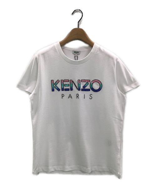 KENZO（ケンゾー）KENZO (ケンゾー) スパンコールロゴTシャツ ホワイト サイズ:Lの古着・服飾アイテム