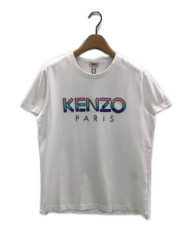 中古・古着通販】KENZO (ケンゾー) スパンコールロゴTシャツ ホワイト