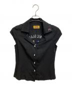 Hysteric Glamourヒステリックグラマー）の古着「GIRL WASTED刺繍 コンパクトボウリングシャツ」｜ブラック