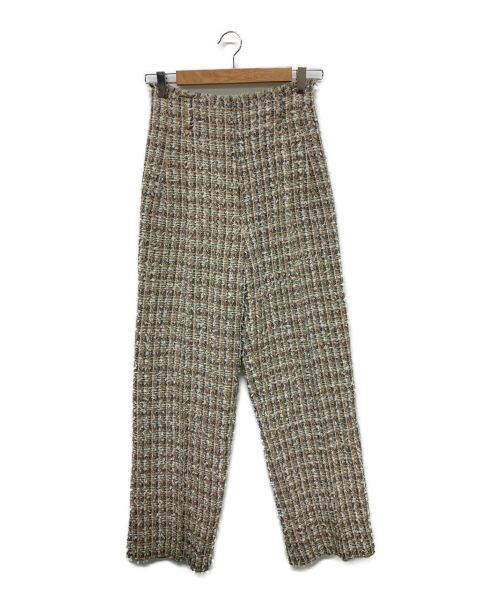 Ameri（アメリ）Ameri (アメリ) PLAYFUL TWEED PANTS ベージュ サイズ:Sの古着・服飾アイテム