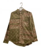 CAL O LINEキャルオーライン）の古着「BANDANA L/S BD SHIRT」｜カーキ