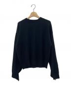 CLANEクラネ）の古着「BACK FRILL LINE KNIT」｜ブラック