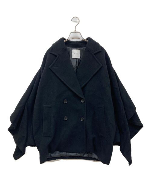 CLANE（クラネ）CLANE (クラネ) BACK FRILL DOUBLE COAT ブラック サイズ:1の古着・服飾アイテム