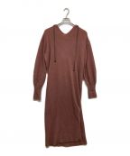 HER LIP TOハーリップトゥ）の古着「Relax Hooded Knit Dress」｜ピンク