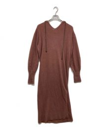 HER LIP TO（ハーリップトゥ）の古着「Relax Hooded Knit Dress」｜ピンク